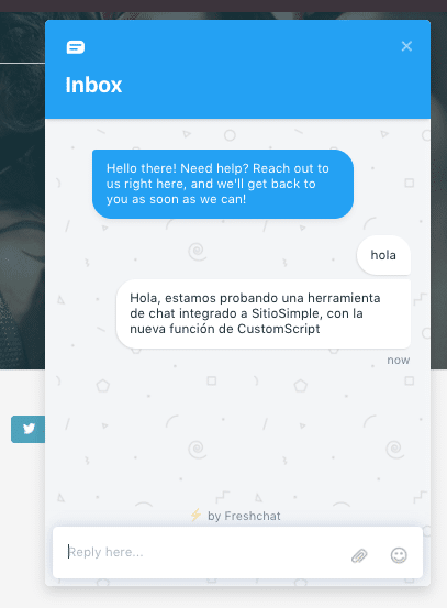 integrar freshchat a sitioweb